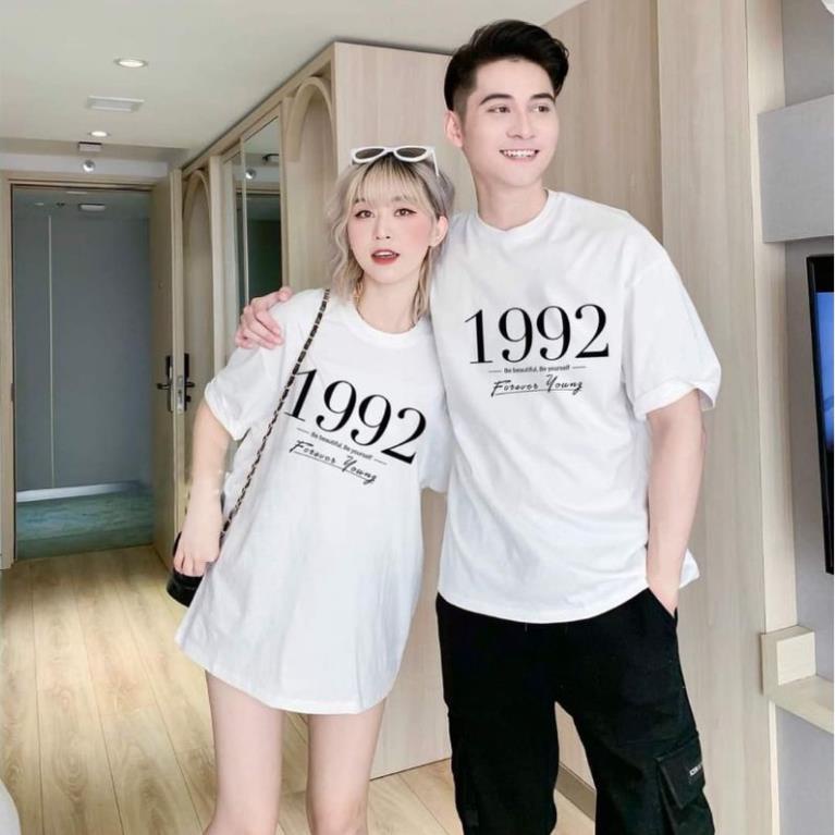 Áo thun nam nữ Unisex Rorm rộng, vải cao cấp cotton 100%, in năm sinh theo yêu cầu