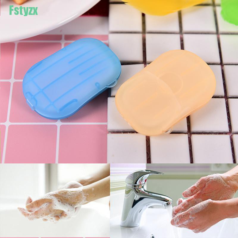 fstyzx 1 pc Portable Washing Slice Sheets Hand Bath Travel Scented Foaming Paper Soap