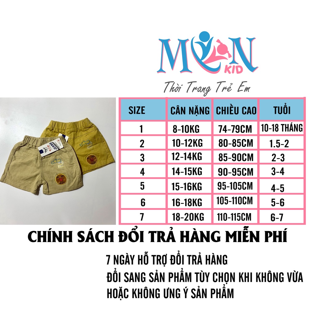 Quần kaki bé trai Monmonkid độ dày vừa phải quần cào xước phong cách từ 8-22kg