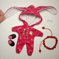 Áo mũ thỏ cho búp bê baboliy 1/8