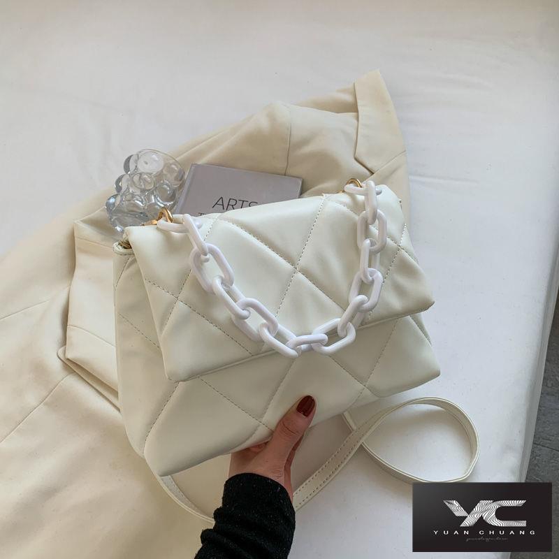 Túi Đeo Chéo Hình Vuông Nhỏ Họa Tiết Hình Thoi Thời Trang Thu Đông Năm Mới 2022 Chất Lượng Cao Cho Nữ