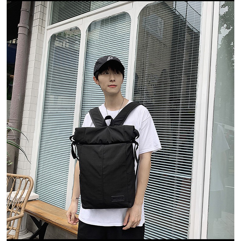 Balo vải dù nắp cuộn Unisex nam nữ phong cách Hàn Quốc