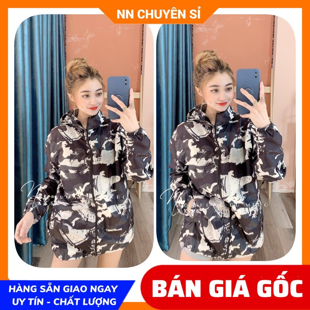 Áo khoác chống nắng nam nữ có size đến 70kg chất dù mềm 2 lớp in họa tiết chữ bò sữa hoạt hình dễ thương AKDSC