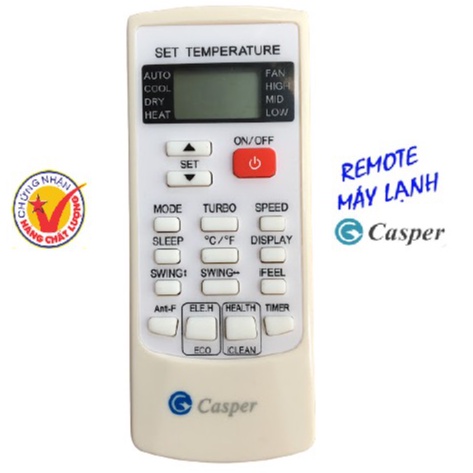 Điều Khiển điều hòa Casper 1 Hàng tốt ,remote điều hòa Casper hàng tốt