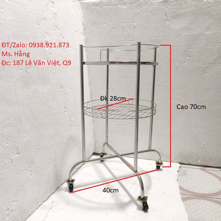 Chân bình lọc -  chân để nồi cơm điện - chân để chậu bông INOX có bánh xe - CB3716BX -
