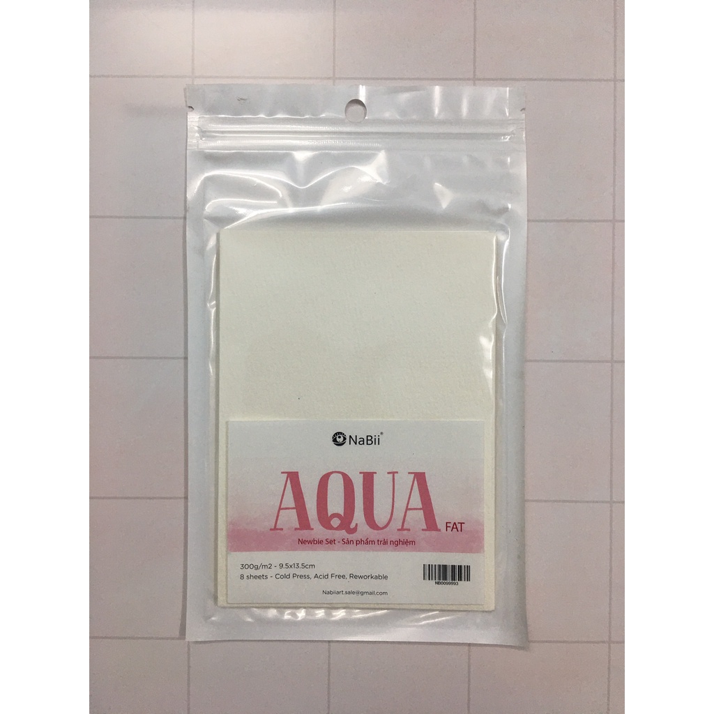 [HADI] Giấy vẽ màu nước NABII AQUA FAT 300GSM KHỔ A6 8sheets - newbie 2021 (Mã SP:NB-G-AquaFat8sA6)