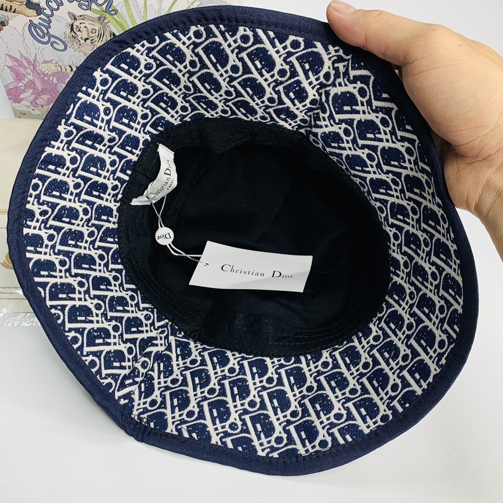 Nón vành tròn , Mũ bucket dio.r  họa tiết viền  full box hộp cực đẹp