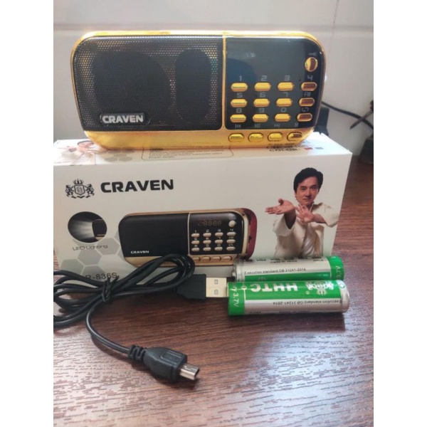 Máy Nghe pháp Craven-CR 836s+2pin+Khe Thẻ +Ổ Cắm USB+ Radio đài Fm+đèn led.