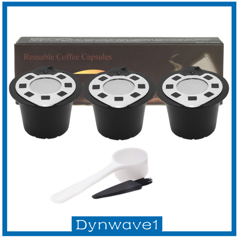 Set 1 Bộ 3 Viên Nén Cà Phê Kèm Muỗng Và Cọ Cho Máy Pha Cà Phê Nespresso