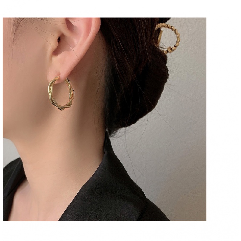 Bông tai kim loại thiết kế đơn giản phong cách retro Hàn Quốc 2023