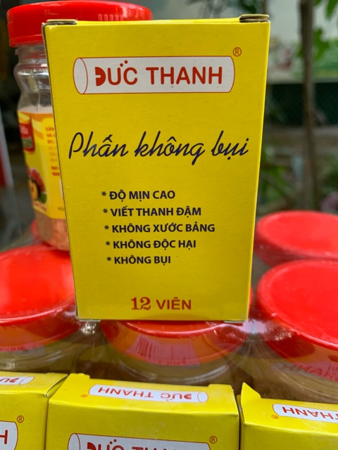 PHẤN TRẮNG VIẾT BẢNG ĐỨC THANH KHÔNG BỤI 12 viên