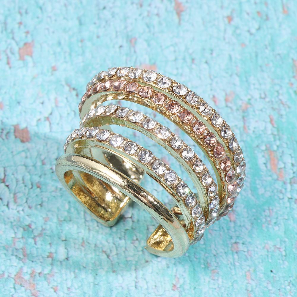 ORIENTLII 1 Khuyên Vành Tai Chữ C Đính Đá Thời Trang