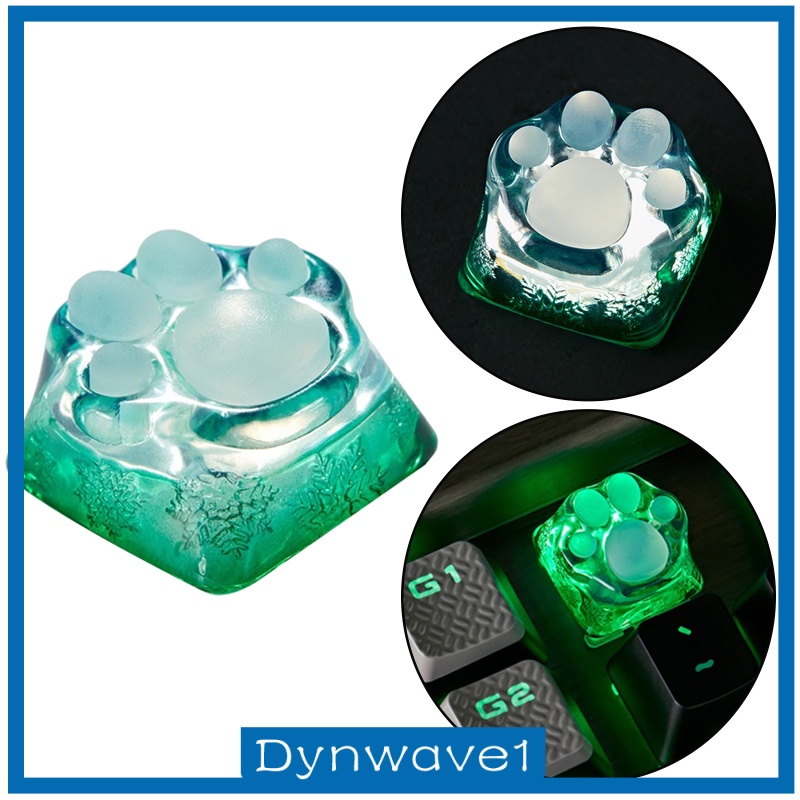 [DYNWAVE1] 3D Clear Resin Cat Paw Mechanical Keyboard Keycap for Cherry MX Spare Parts