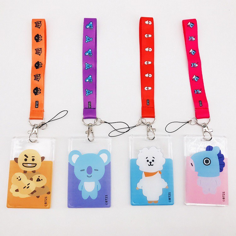 BTS BT21 Dây Đeo Thẻ Id In Hình Các Nhân Vật Bt21 Của Bts