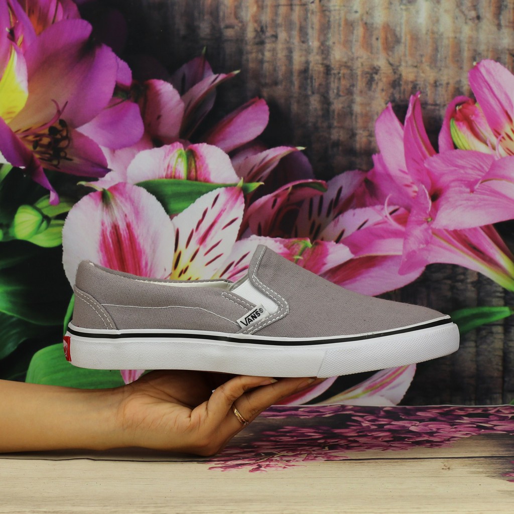 Giày slipon xám nam cổ thấp | BigBuy360 - bigbuy360.vn