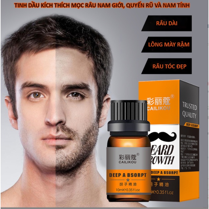 Tinh Chất Kích Thích Mọc Râu Và Tóc Beard Oil 10ml, Kích Thích Mọc Râu Và Ria Mép, Lông Mày Và Tóc Nhanh