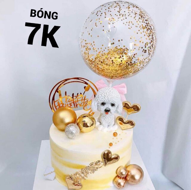 Set 5 bóng kim tuyến trang trí bánh kem