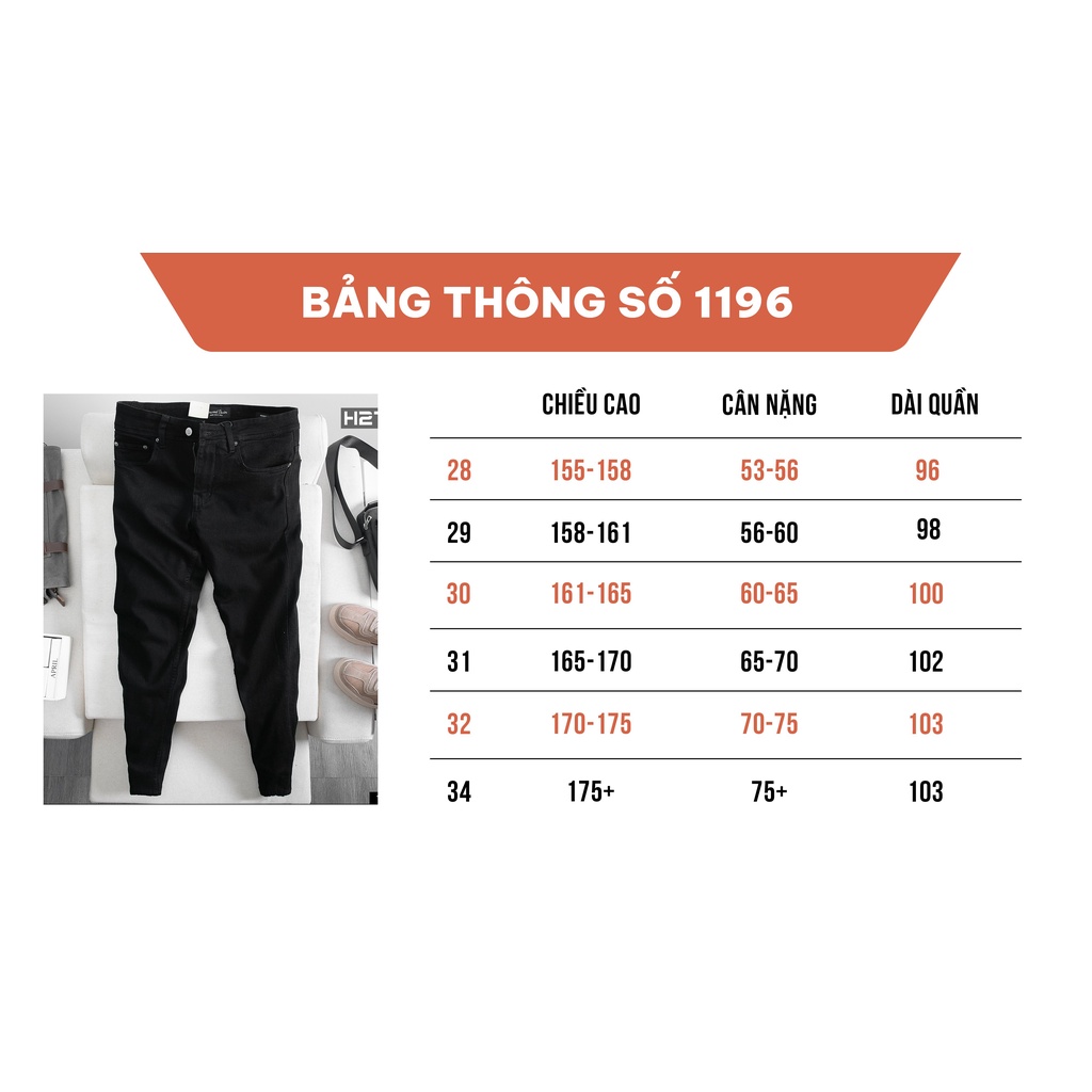 Quần Jean Nam Basic H2T Kiểu Dáng Skinny Cực Tôn Dáng, Chất Liệu Bò SIMWOOD DENIM Thoải Mái, Không Gây Khó Chịu 1196 | BigBuy360 - bigbuy360.vn