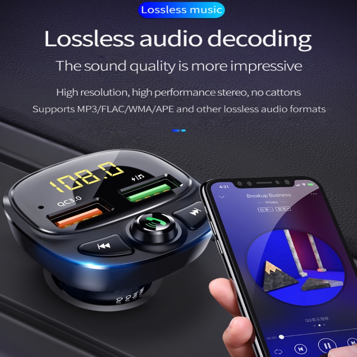 [GIÁ SỐC - HÀNG CHÍNH HÃNG] Tẩu nghe nhạc MP3 Bluetooth 5.0 kiêm sạc nhanh, thương hiệu Hyundai HY-87