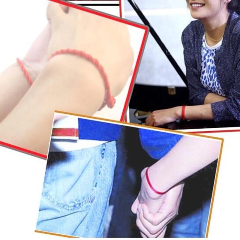 Set 10 Vòng Tay Dây Bện Màu Đỏ / Đen May Mắn Dành Cho Cặp Đôi