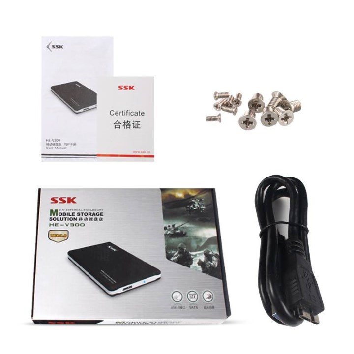 HỘP ĐỰNG Ổ CỨNG HDD BOX 3.0 SSK HE-V300 DÙNG GẮN Ổ CỨNG LAPTOP 2.5&quot; LÀM Ổ DỮ LIỆU, LƯU PHIM, ẢNH