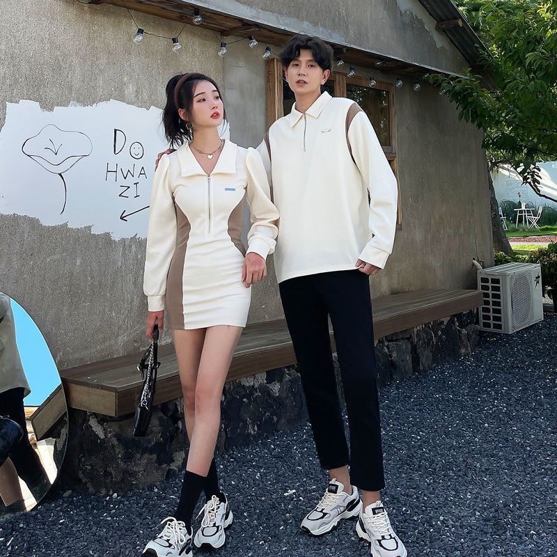 Đồ couple thu đông line nâu hàng Quảng Châu.