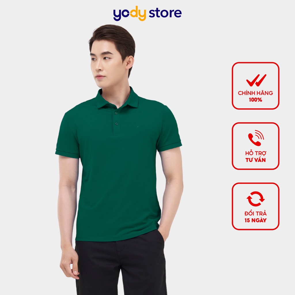4/7 Áo thun polo nam YODY phông cộc tay trơn có cổ bẻ chất vải cotton cá sấu APM5421