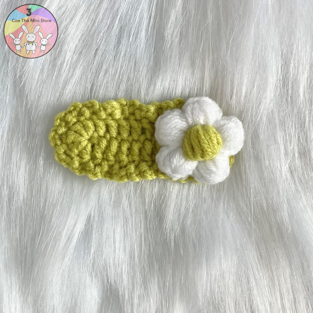 3 Kẹp tóc len handmade hình hoa dễ thương