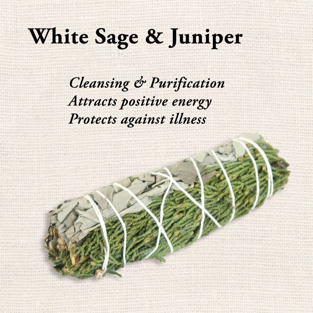 Bó lá xô thơm trắng - Bách xù 10cm &quot;Xô bảo vệ&quot; White Sage mix Juniper (xô trắng - Bách xù)