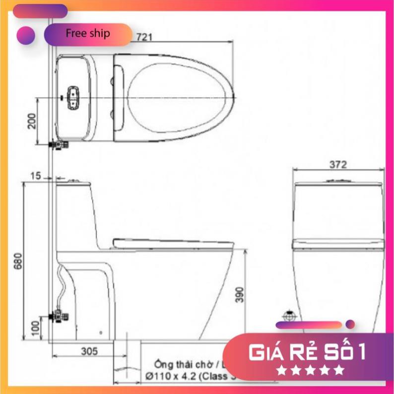 (New2021) Bồn cầu 1 khối INAX  AC-902VN chính hãng