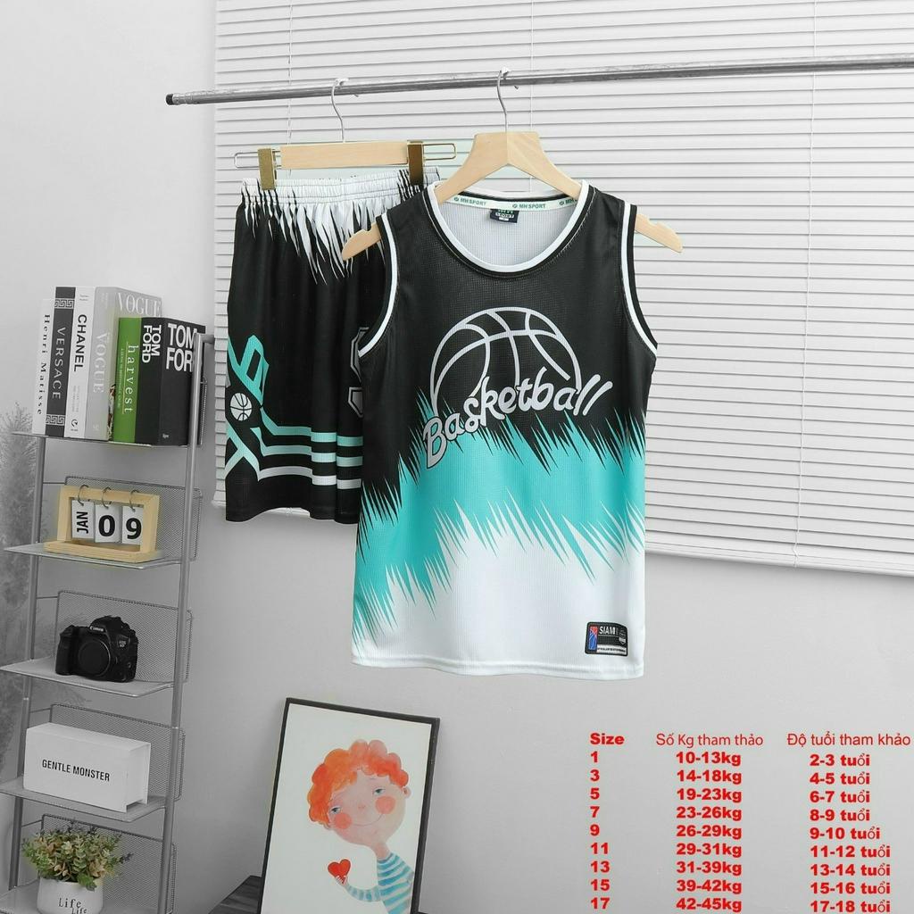Bộ quần áo bóng rổ cho bé từ 5 đến 14 tuổi chất vải mè thể thao thoáng mát AP104- An Phú Fashion