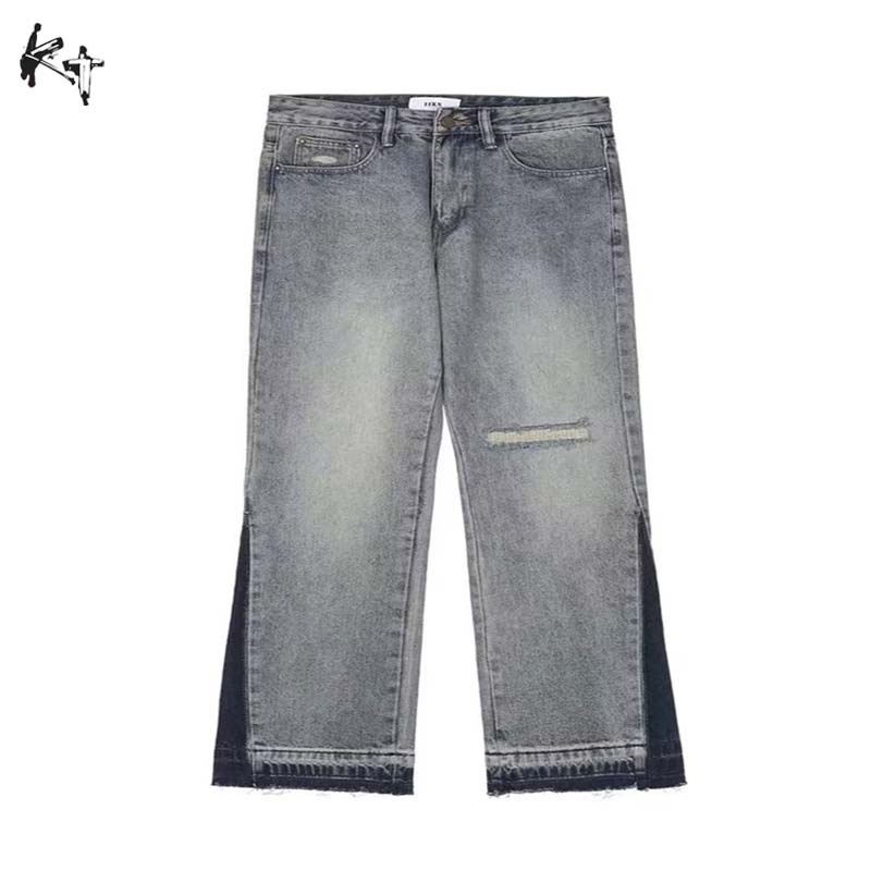 【KT】Quần Jean Nam Lưng Cao Có Khóa Kéo Phong Cách Nhật Bản Mới