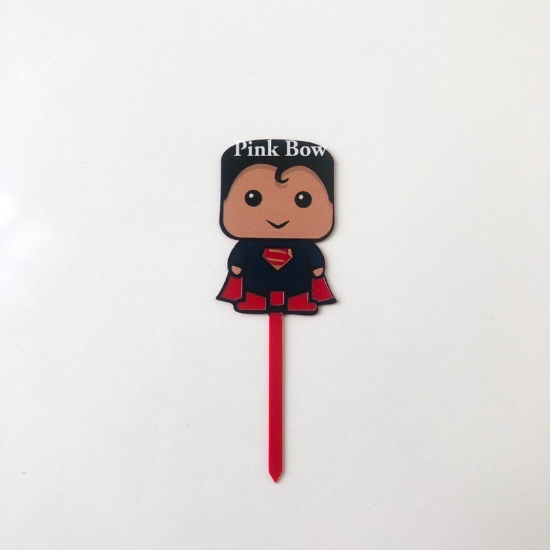 Topper mica phụ kiện trang trí bánh kem sinh nhật hình anh hùng MARVEL IRON MAN/ SPIDERMAN/ CAPTAIN/ BATMAN/ SUPPER MAN