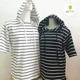 Hoodie sọc tay lửng trơn