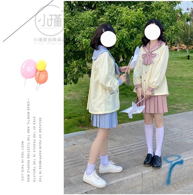 [Order] YAS0018-Set đồng phục học sinh Nhật thêu chú cừu vui vẻ