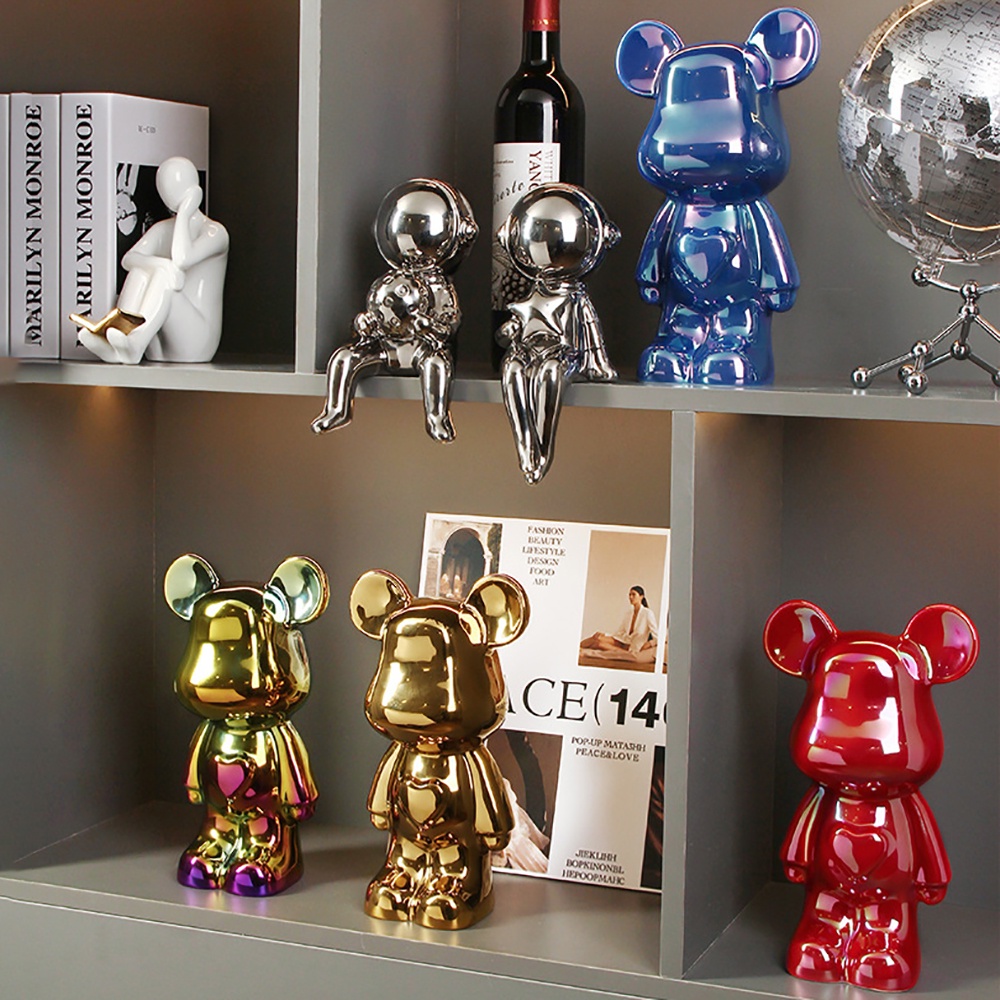 Gấu Bearbrick trang trí  phòng khách, kệ Tivi, tủ đựng đồ sang trọng - PB125