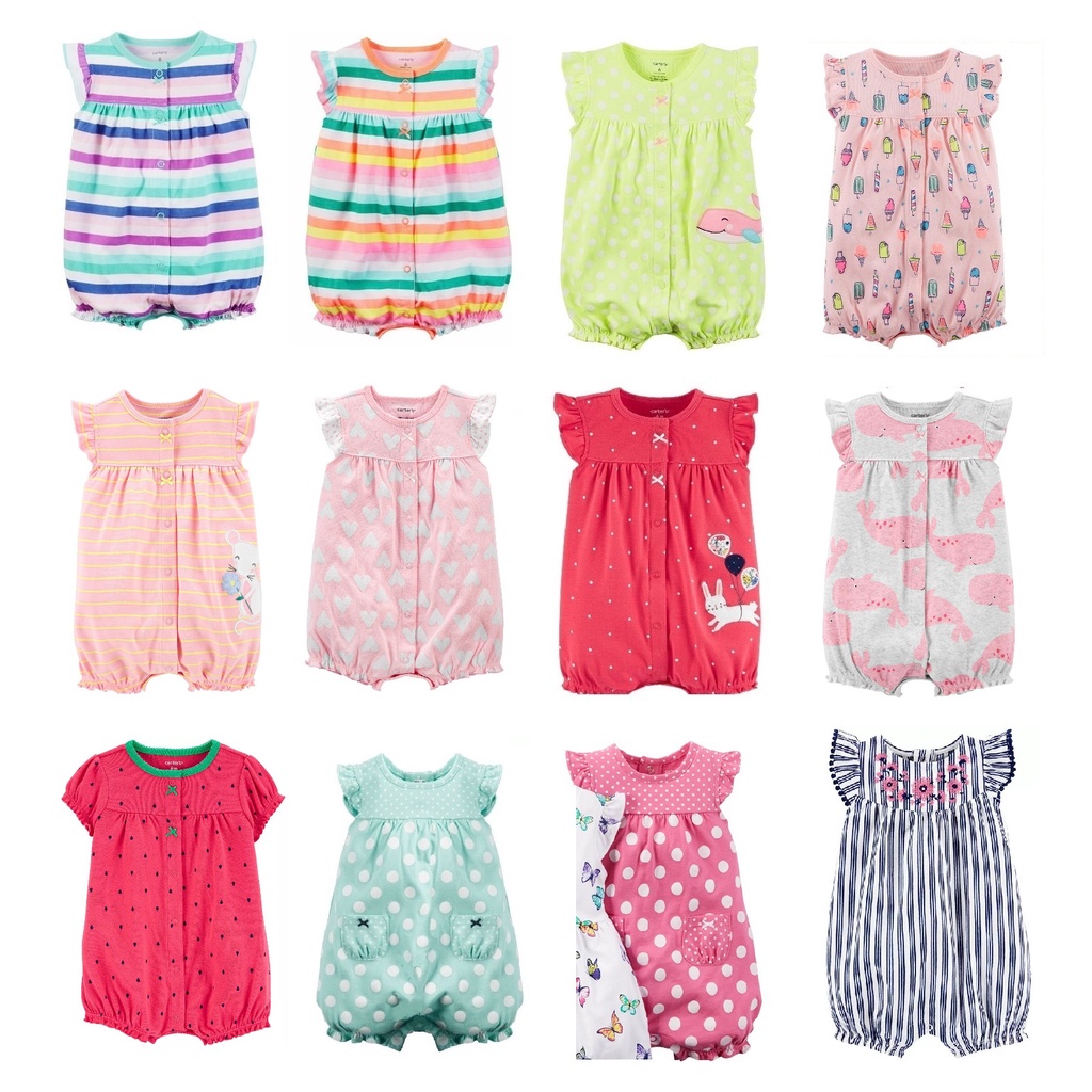 Body đùi bé gái thun cotton 100% hoa văn, họa tiết đáng yêu Carter dư xịn size 3-24M (4-13.5kgs), romper  bé gái(Phần 1)