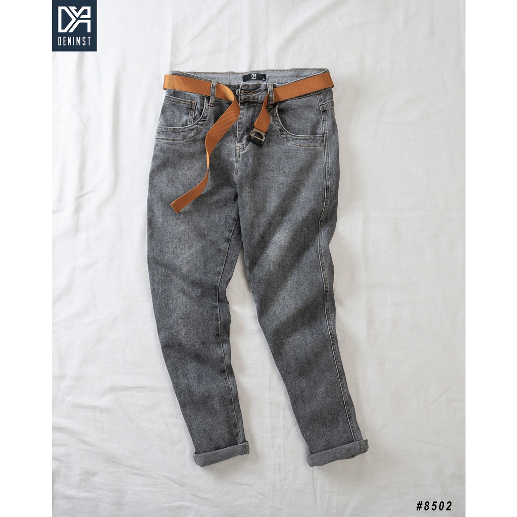 Quần Jeans Nam Xám Khói Cao Cấp DENIMST 8502 Dáng Carrot Fit