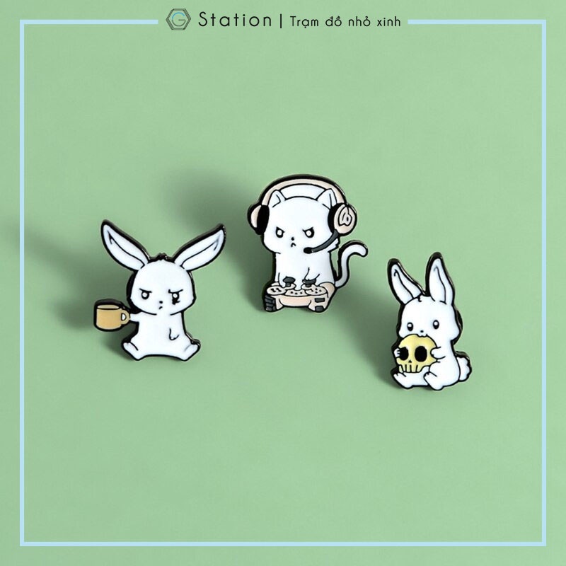 Pin cài áo bộ ba đũy thỏ - GC174