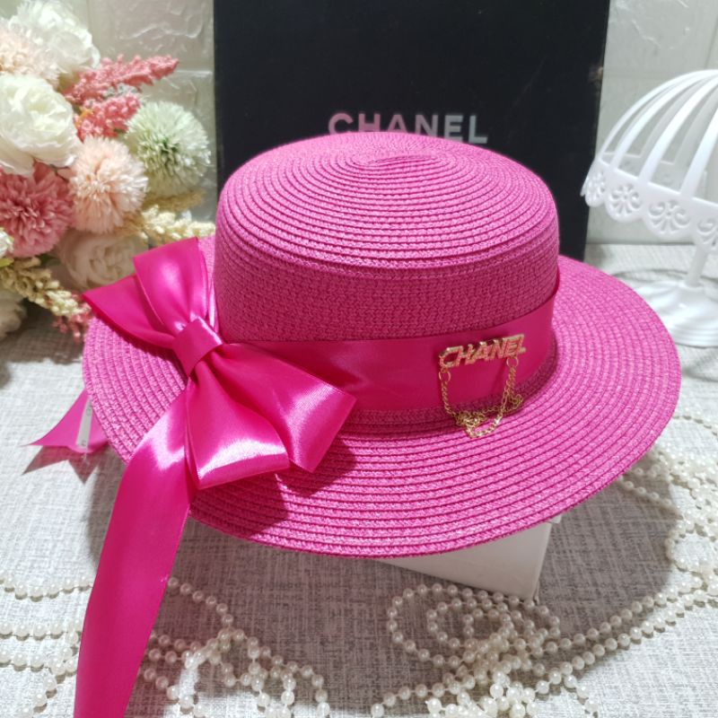 Mũ đi biển thời trang vành nho sang chảnh gắn nơ xinh