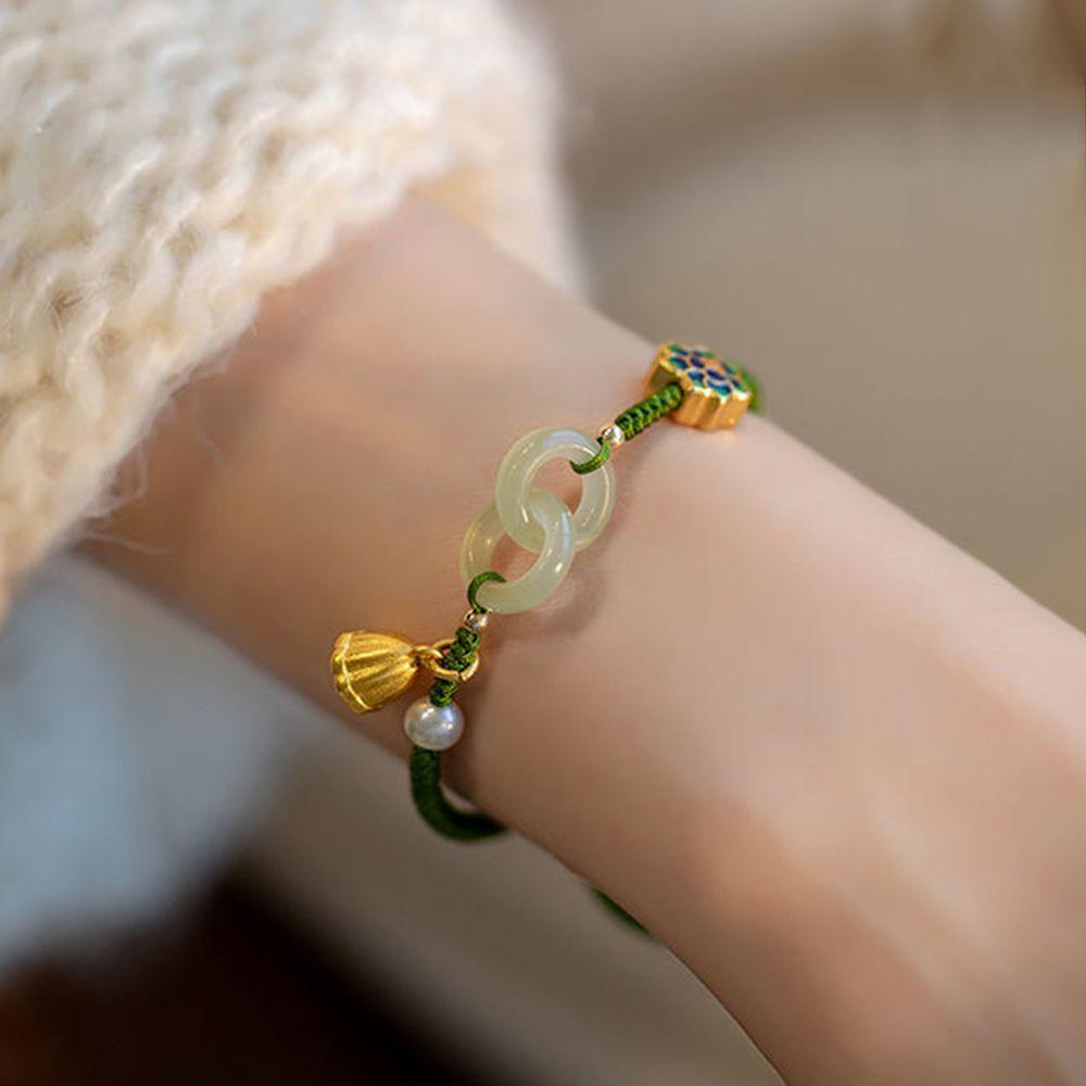 MXGOODS Vòng Tay Chuỗi Hạt May Mắn Phong Cách Trung Hoa