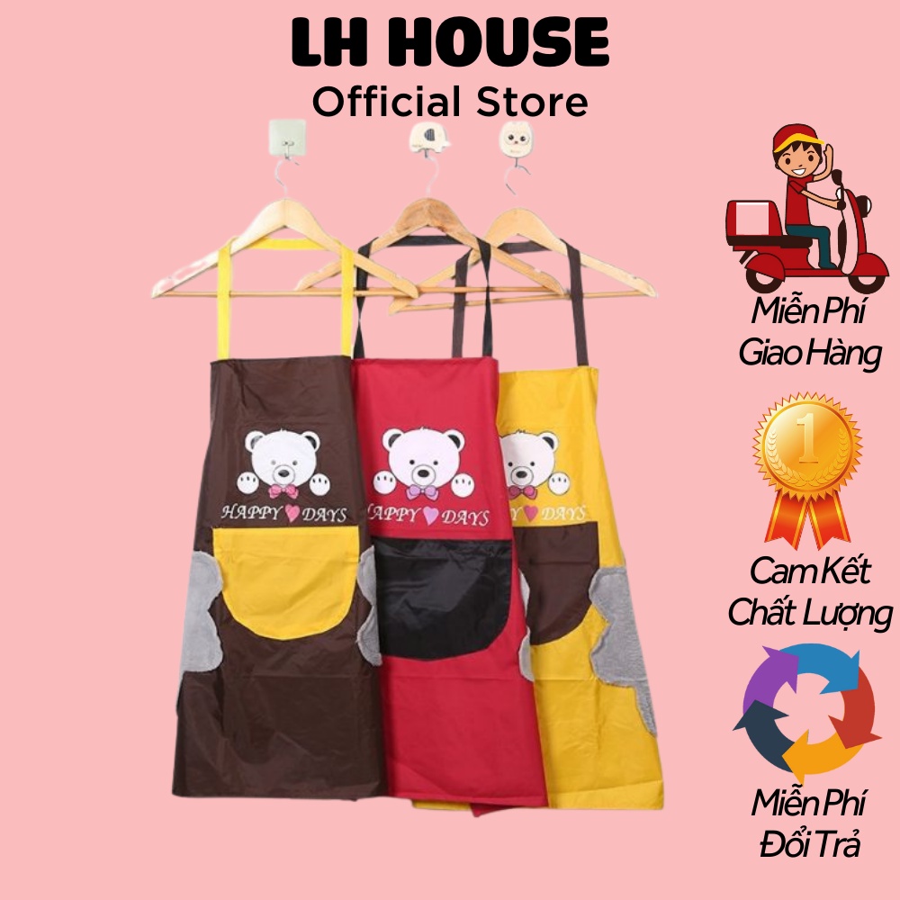 Tạp dề nấu ăn ,học vẽ có lót tay, chống thấm nước loại đẹp, chống bám bẩn hiệu quả- Lh House Official Store