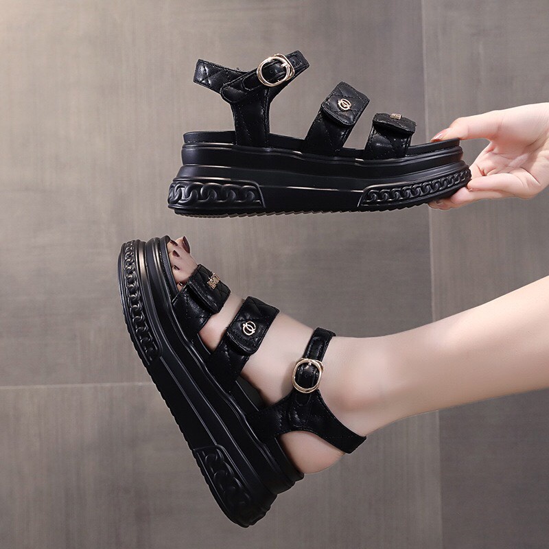 SANDAL ĐẾ BÁNH MỲ SIZE NHỎ 31 32 33 PHONG CÁCH RETRO CAO 7CM