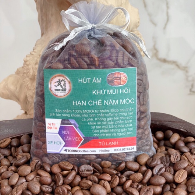 túi thơm hạt cà phê ARABICA 150gr khử mùi Ô tô, tủ lạnh, phòng ngủ, tủ quần áo, toilet....