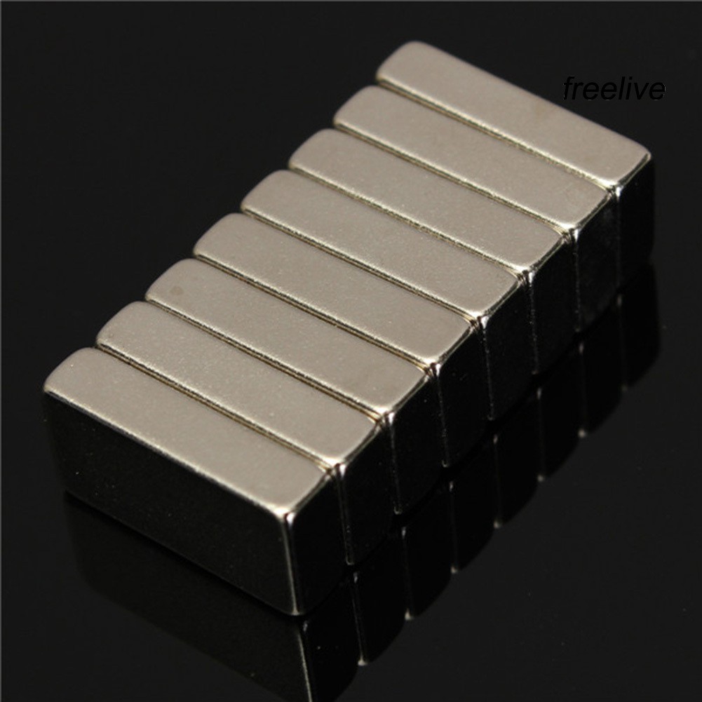 Set 8 Khối Nam Châm Siêu Chắc 20x10 X 5mm N52 Cuboid Rare Earth Neodymium