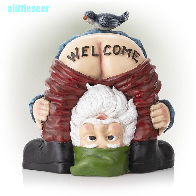 【Bar】Resin Dwarf Figurines New Funny Naughty Garden Gnome Garden Decoration Statue