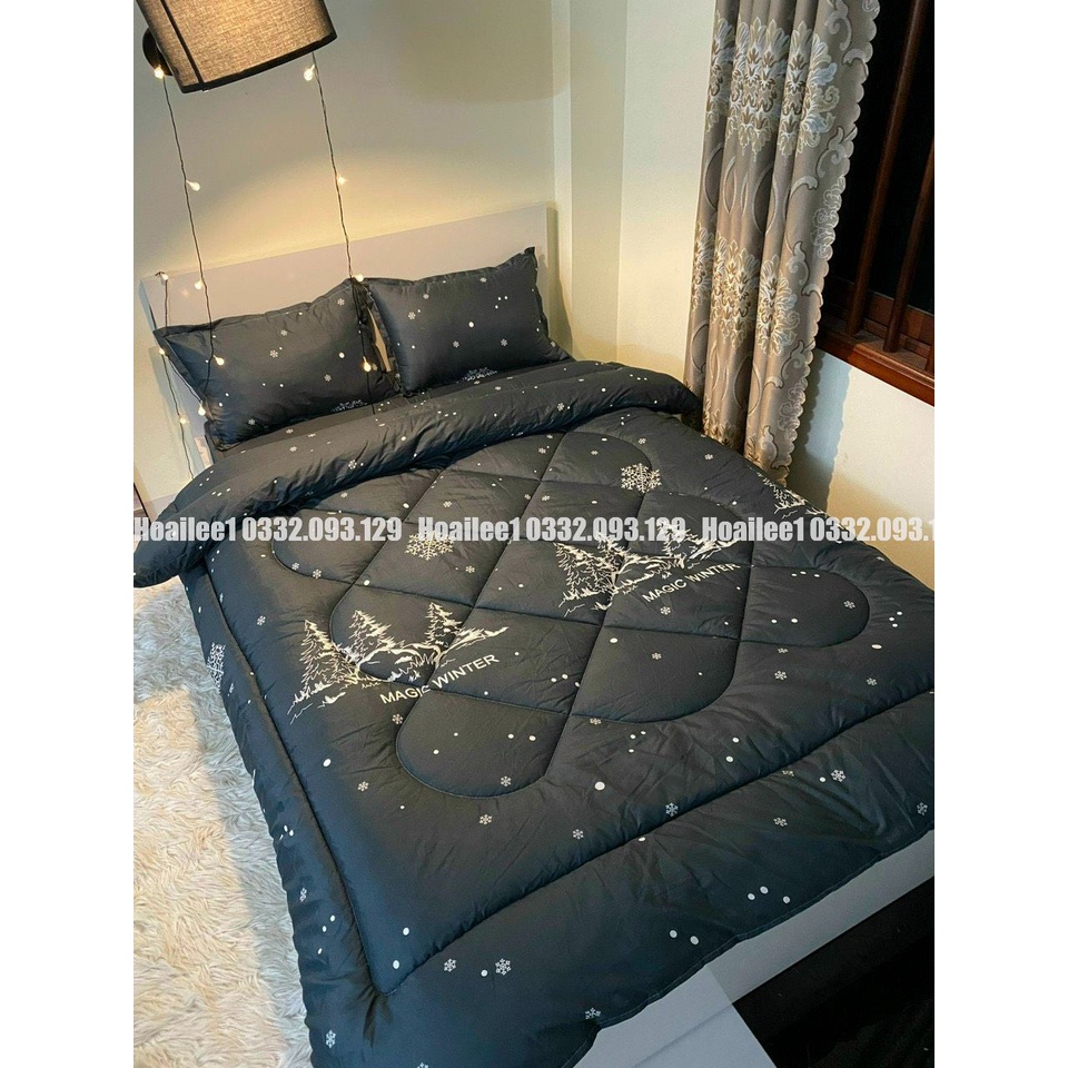 Trọn bộ chăn phao 5 món chất liệu cotton poly có ruột bông dày loại 1 ( nhắn chọn mẫu )