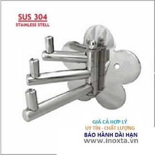 Móc áo inox ba chia, móc treo quần áo inox 304 MABM
