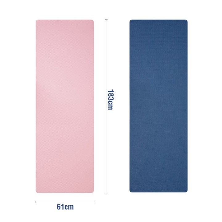 Thảm tập yoga mat gym TPE tập gym thể dục chống trơn trượt 2 lớp 6mm kèm túi đựng bigsale