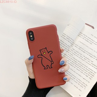 Ốp lưng mặt nhám hình gấu cho điện thoại Samsung note3 note4 note5 note8 note9